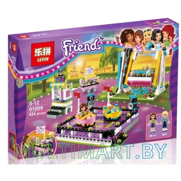 Конструктор Lepin 01009 Парк Развлечений: аттракцион Автодром (424 детали)